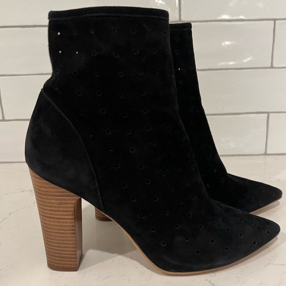 See by Chloe Suede Eyelet Sock Boot. Size 8.5. EUC!! Includes box and dust bag.